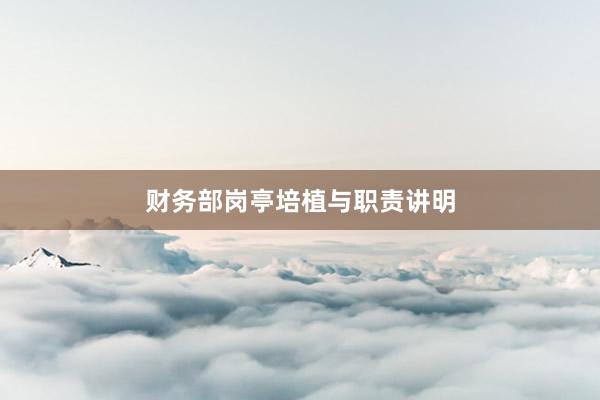 财务部岗亭培植与职责讲明